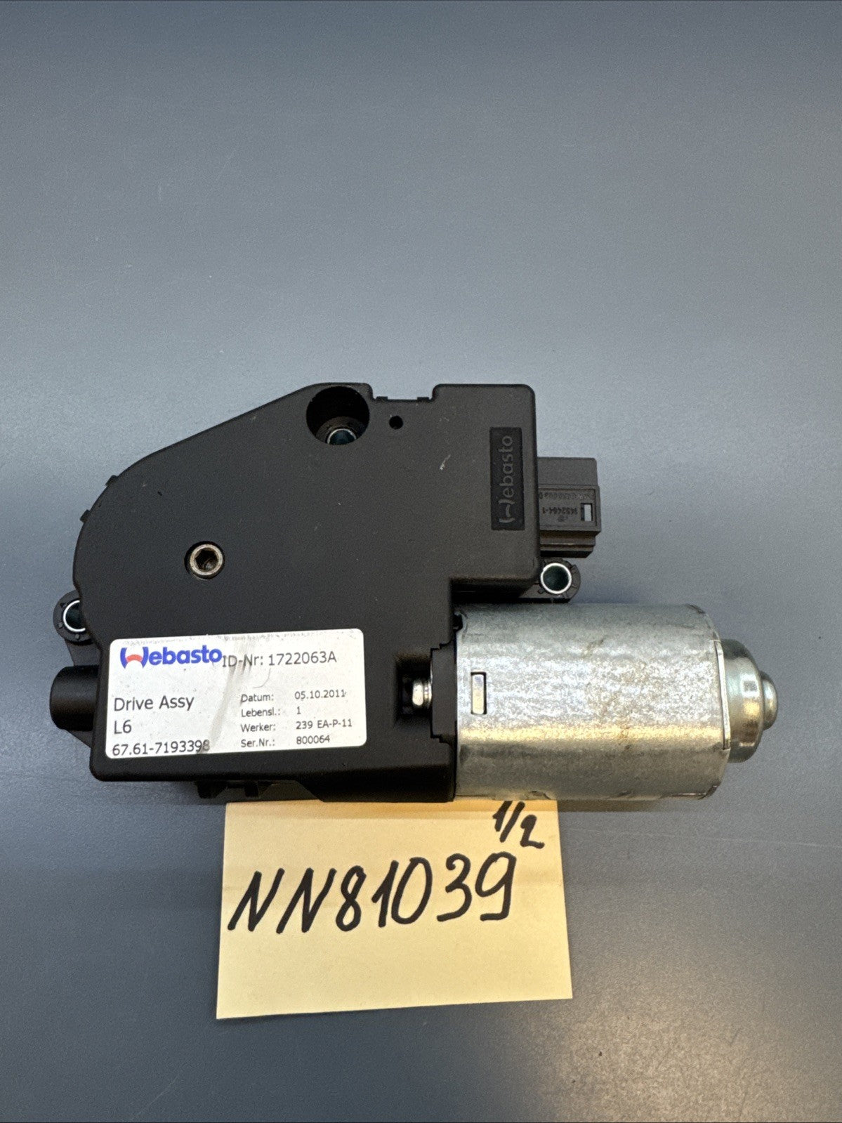BMW 328 335 E90 E92 F10 OEM Moonroof Sun Roof Motor 7193398