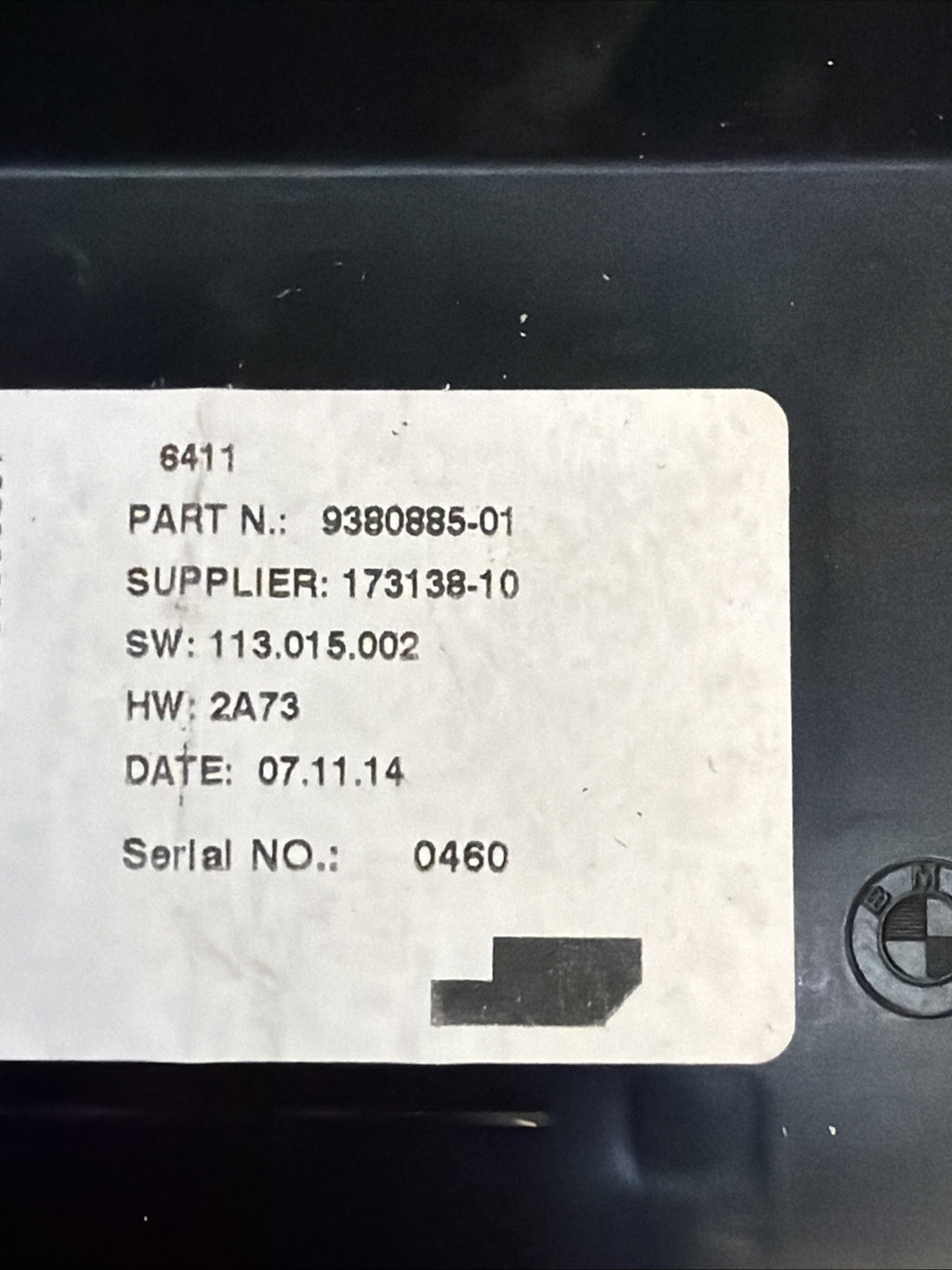 12-16 BMW F30 F31 F34 F35 F80 F32 A/C AIR CONDITION CONTROL MODULE 9380885 OEM