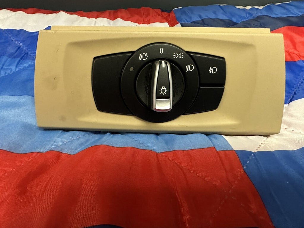 06-11 BMW E90 E92 328i 335i HEADLIGHT CONTROL SWITCH UNIT TAN 9169398 OEM