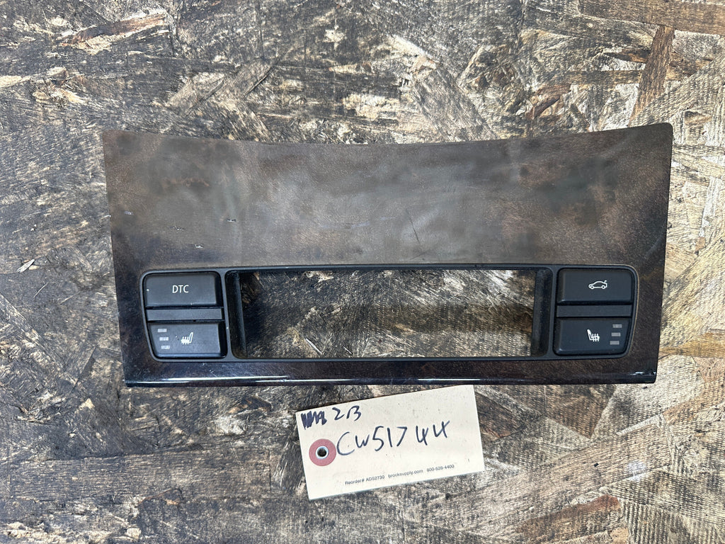 BMW 03-10 E60 5 SERIES CENTER DASH STORAGE TRAY+HEATED SEAT POPLAR WOOD 9139391