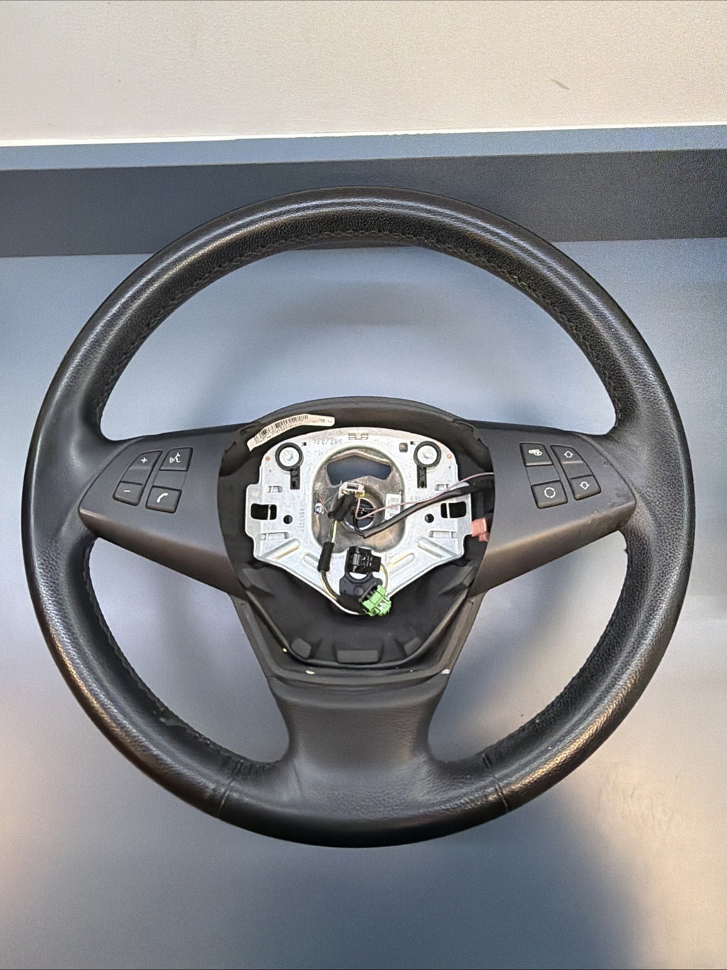 2007-13 BMW X5, E70 Black Leather Steering Wheel W/ Audio OEM 2445433