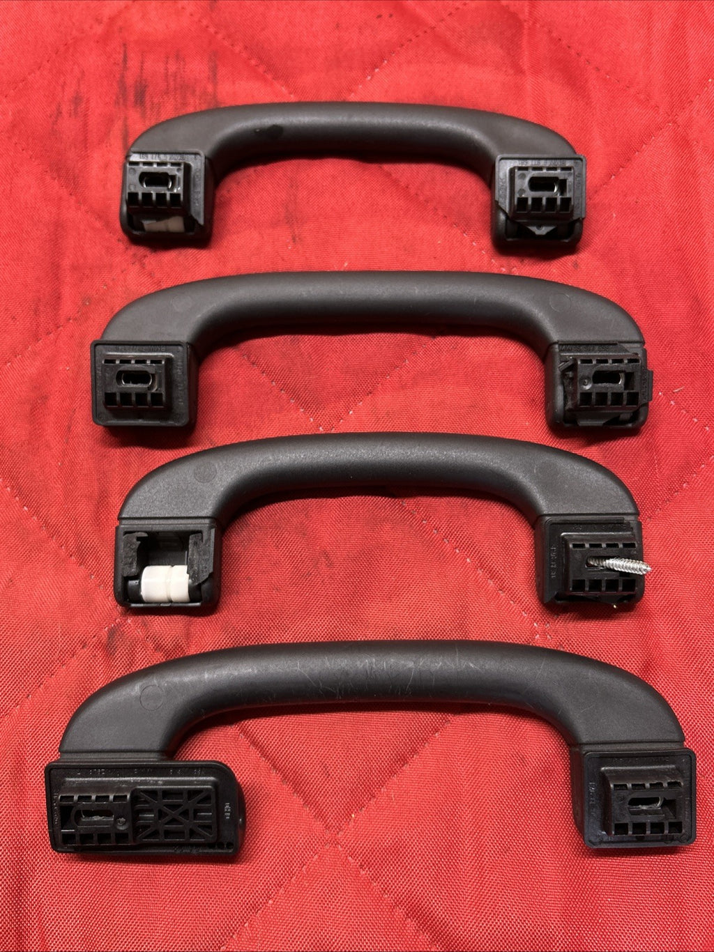 07-13 BMW X5 INTERIOR ROOF REAR LEFT GRAB HANDLE 6977693 SET OF 4 BLACK