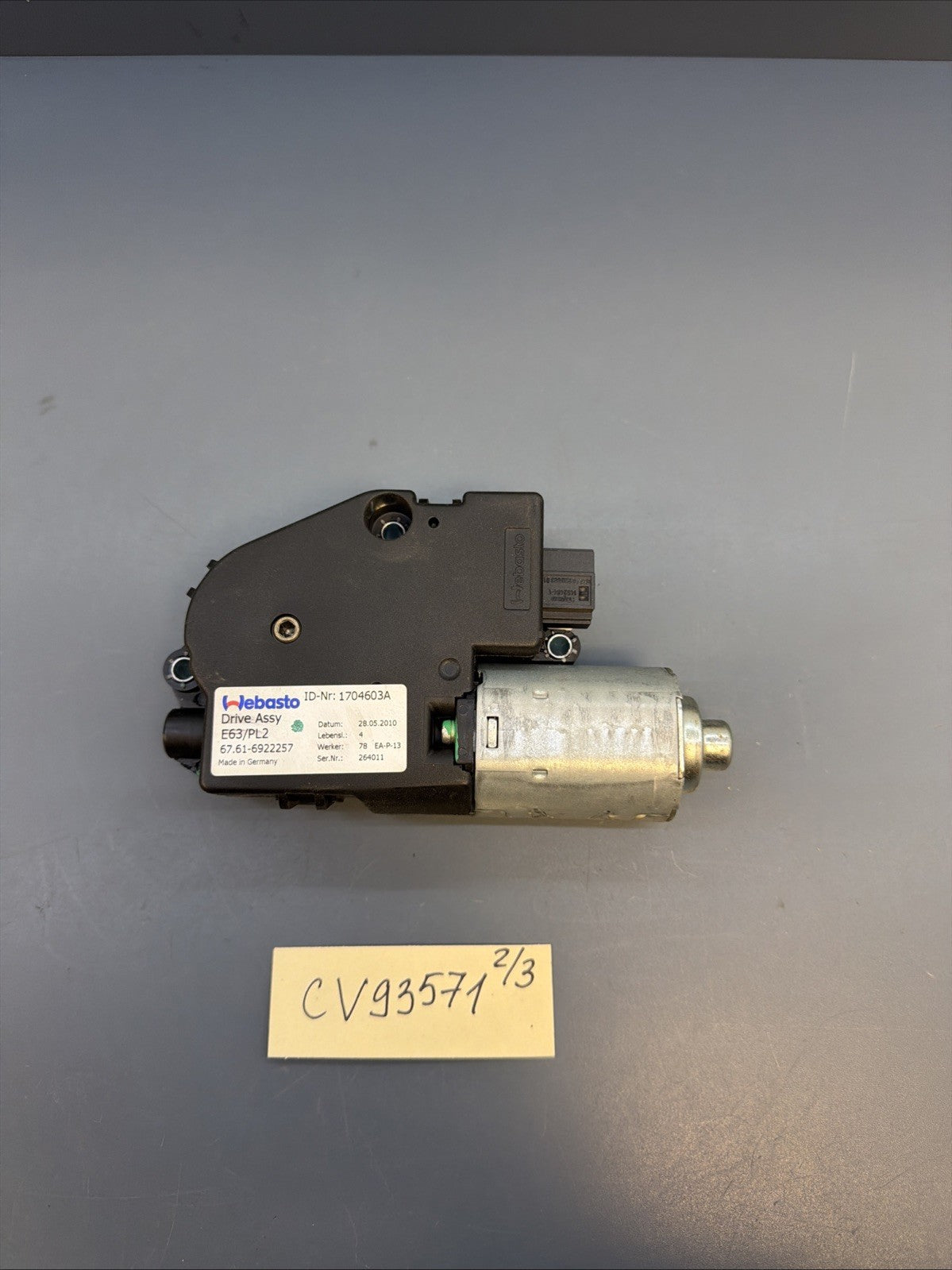 05-13 BMW E63 E82 E90 E92 SUNROOF MOON ROOF MOTOR UNIT 6922257 OEM