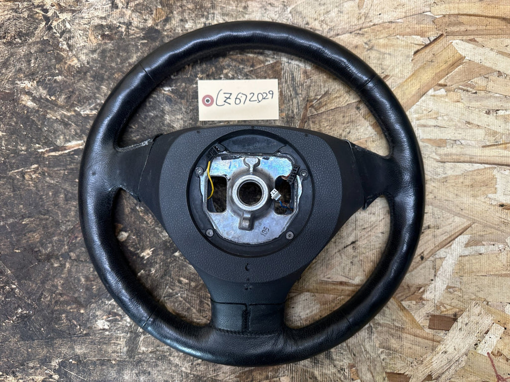 BMW 2004-2010 E60 3 SPOKE BLACK LEATHER STEERING WHEEL OEM 6079000