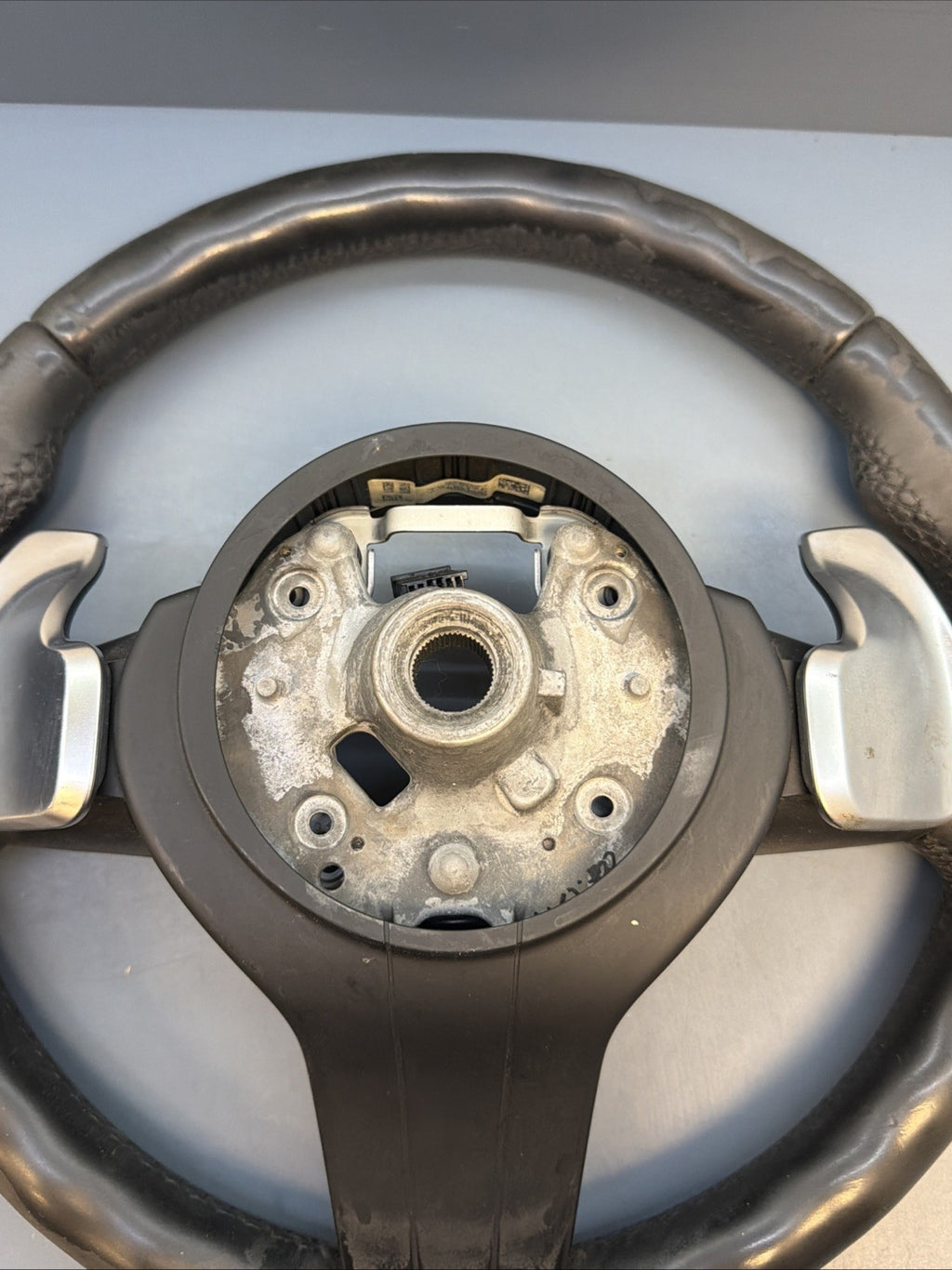 2012-2015 BMW M3 F30 M SPORT STEERING WHEEL M COLORED TRIM 3074437 OEM *NOTE*
