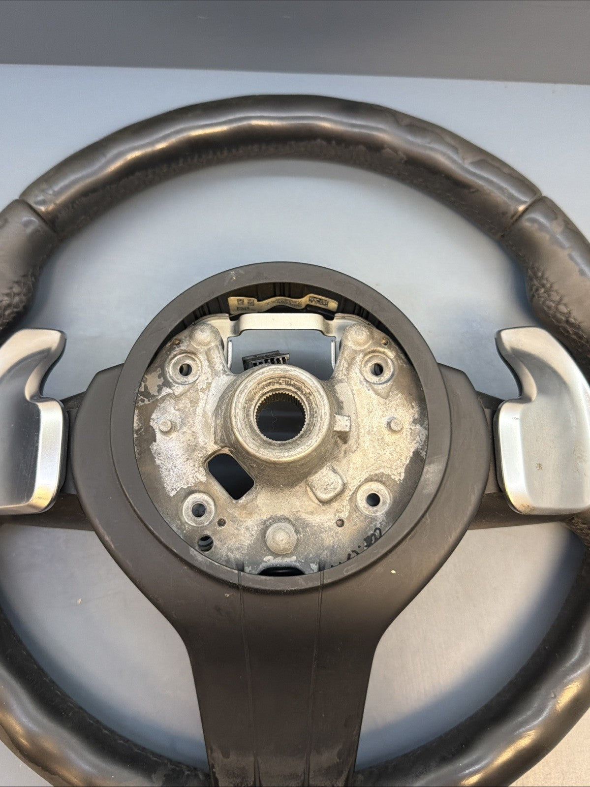 2012-2015 BMW M3 F30 M SPORT STEERING WHEEL M COLORED TRIM 3074437 OEM *NOTE*