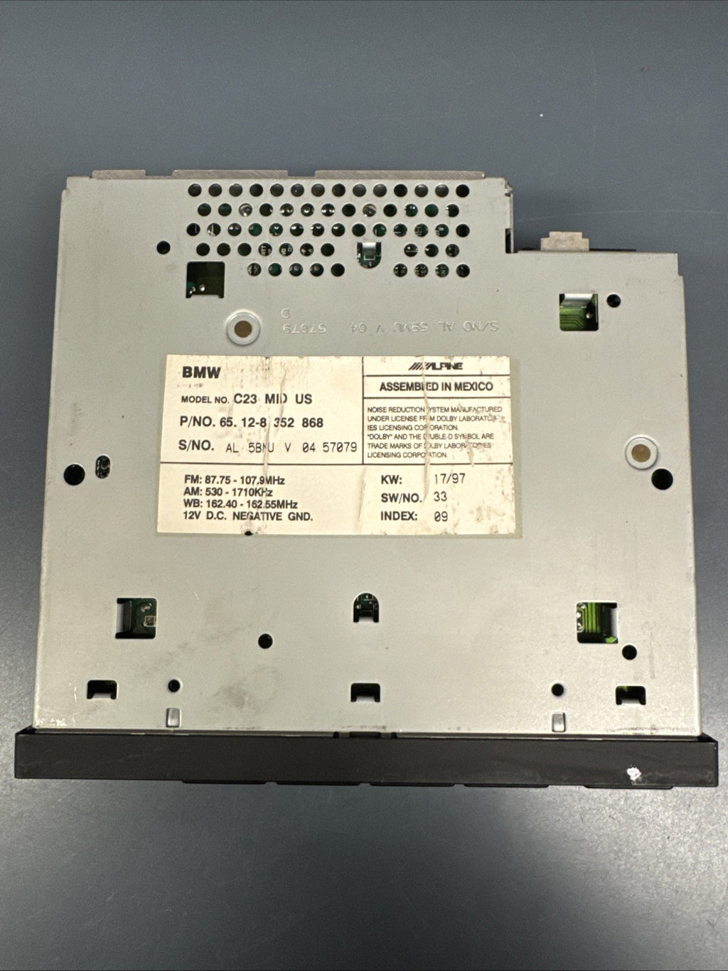 1995-2001 BMW E38 740 750 C23 Alpine CASSETTE PLAYER RADIO TAPE 8352868
