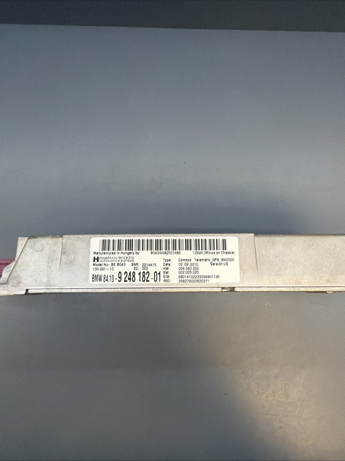 07-14 BMW E89 E90 E92 E70 E71 E82 COMBOX TELEMATIC GPS CONTROL MODULE 9248182