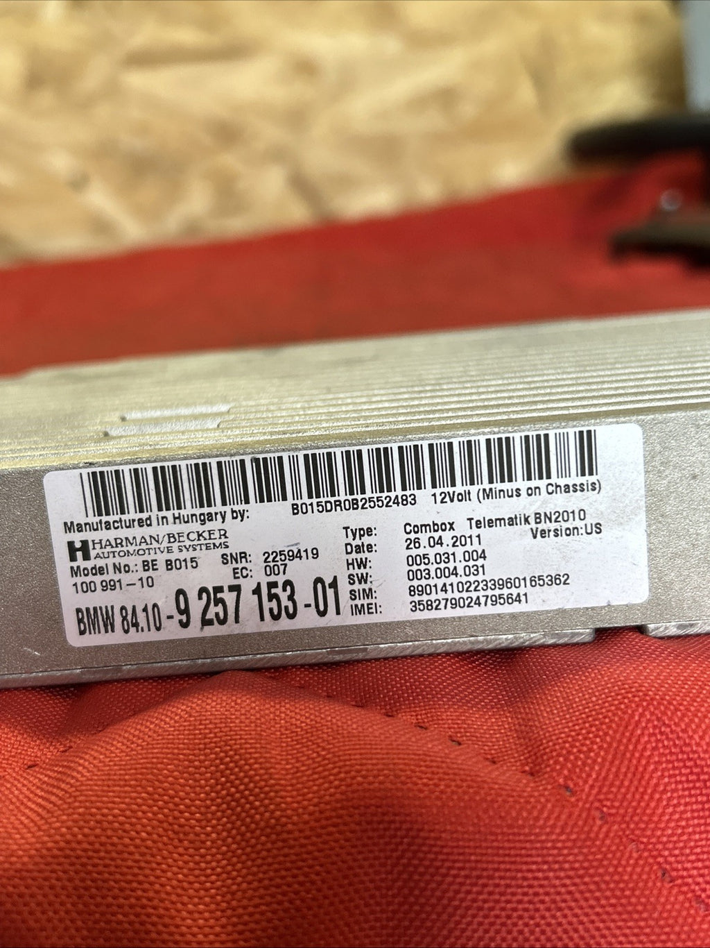 BMW 11-17 F25 F10 F30 HARMAN BLUETOOTH TELEMATIC CONTROL MODULE OEM 9257153