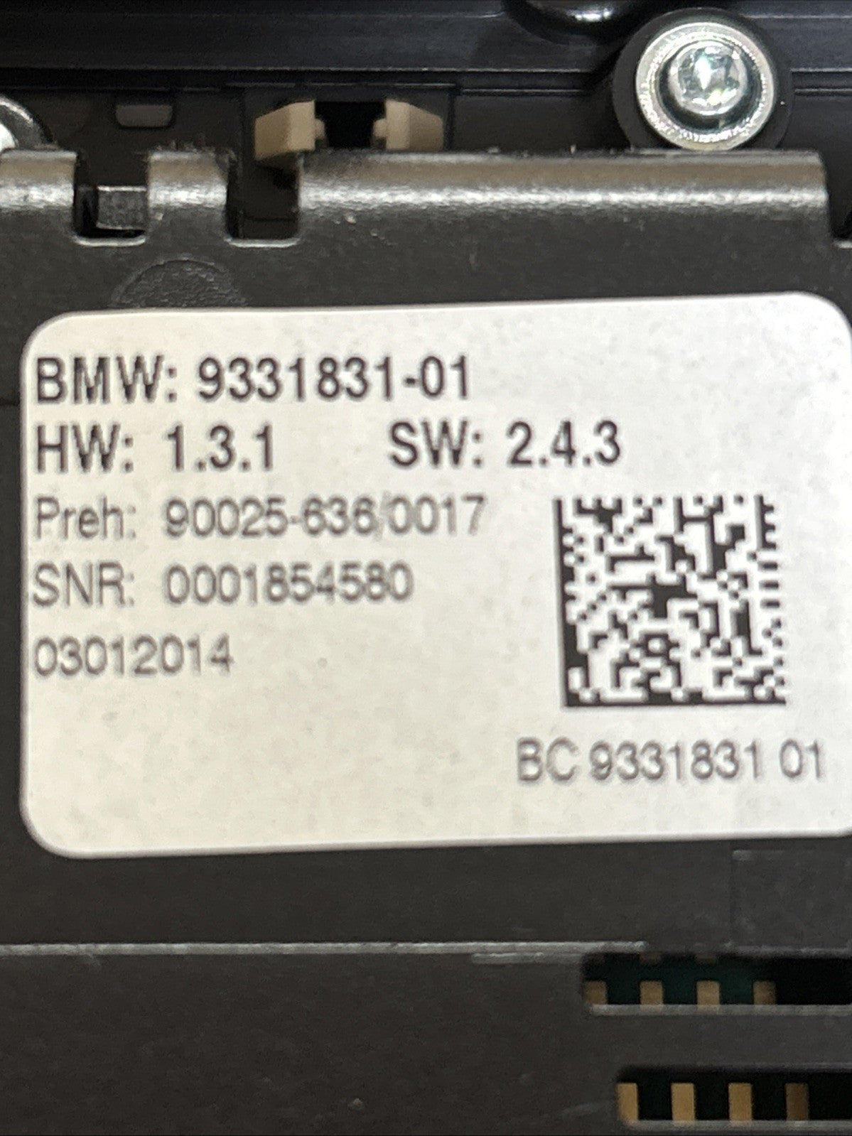 11-16 BMW F10 535i 528i Front Temperature Climate Control Panel Button 9331831