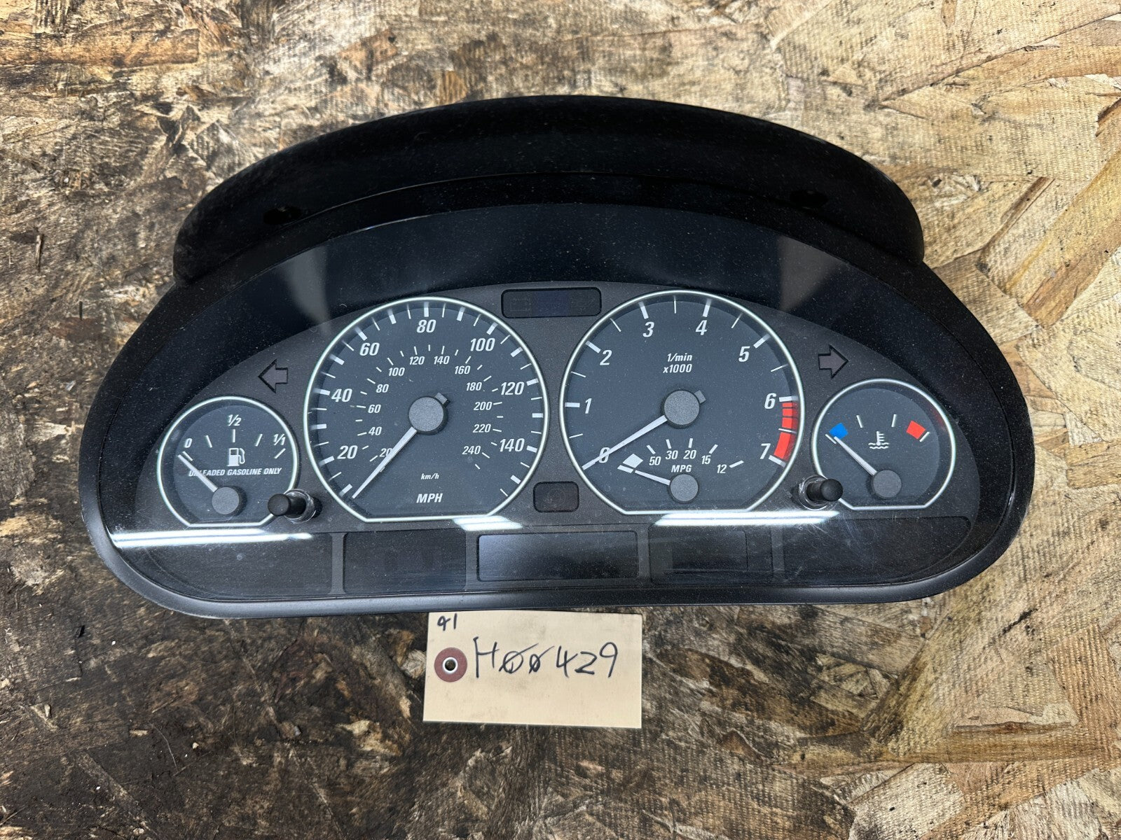 BMW 1999-2006 E46 SPEEDOMETER INSTRUMENT GAUGE CLUSTER BLACK MPH OEM 6911319