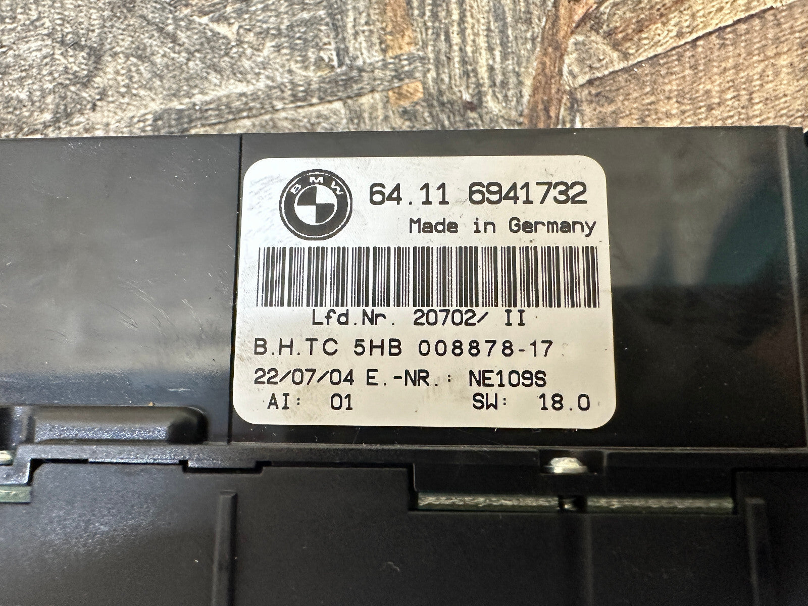BMW 99-05 E46 3 SERIES CLIMATE CONTROL HEATER/AC PANEL AUTOMATIC OEM 6941732