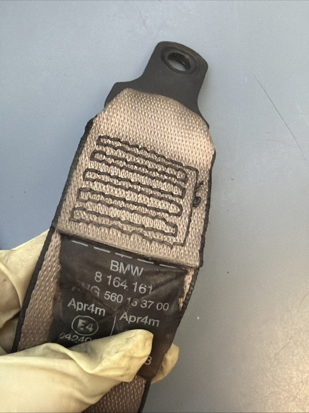 89-95 Bmw E34 5 Series Front Left Side Upper Seat Belt Retractor Beige 8164161