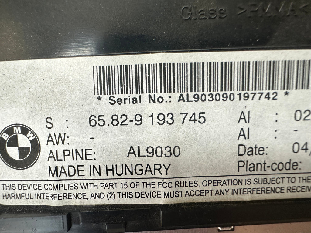 BMW 2006-2012 E90 3 SERIES CIC RADIO NAVIGATION DISPLAY SCREEN OEM 9193745