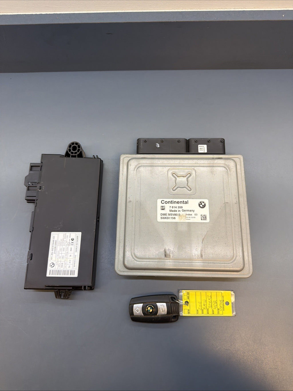 BMW 328I 128I E90 E92 E93 E82 N52 ENGINE ECU SET DME MSV80 CAS3 KEY SET 7614359