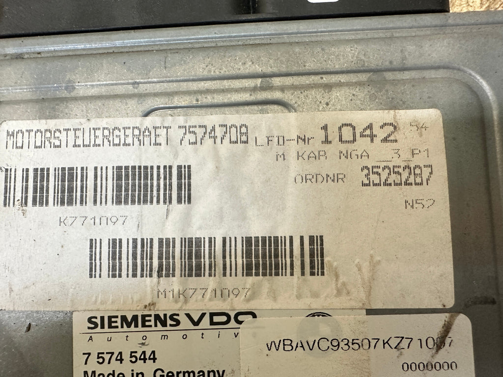 BMW 6-13 325i 328i 330i E90 3 SERIES N52 ENGINE ECU+CAS+KEY 7574544 MSV80