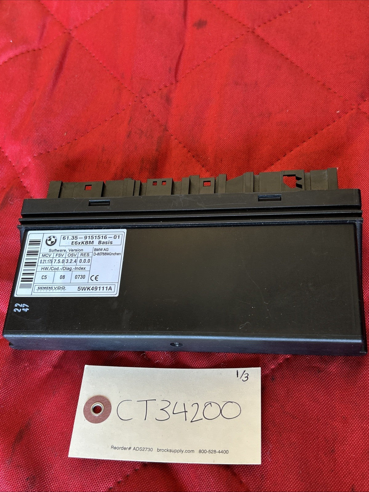 2008-2010 BMW 550I E60 LCI BCM BODY CONTROL MODULE UNIT OEM 61.35-9151516-01
