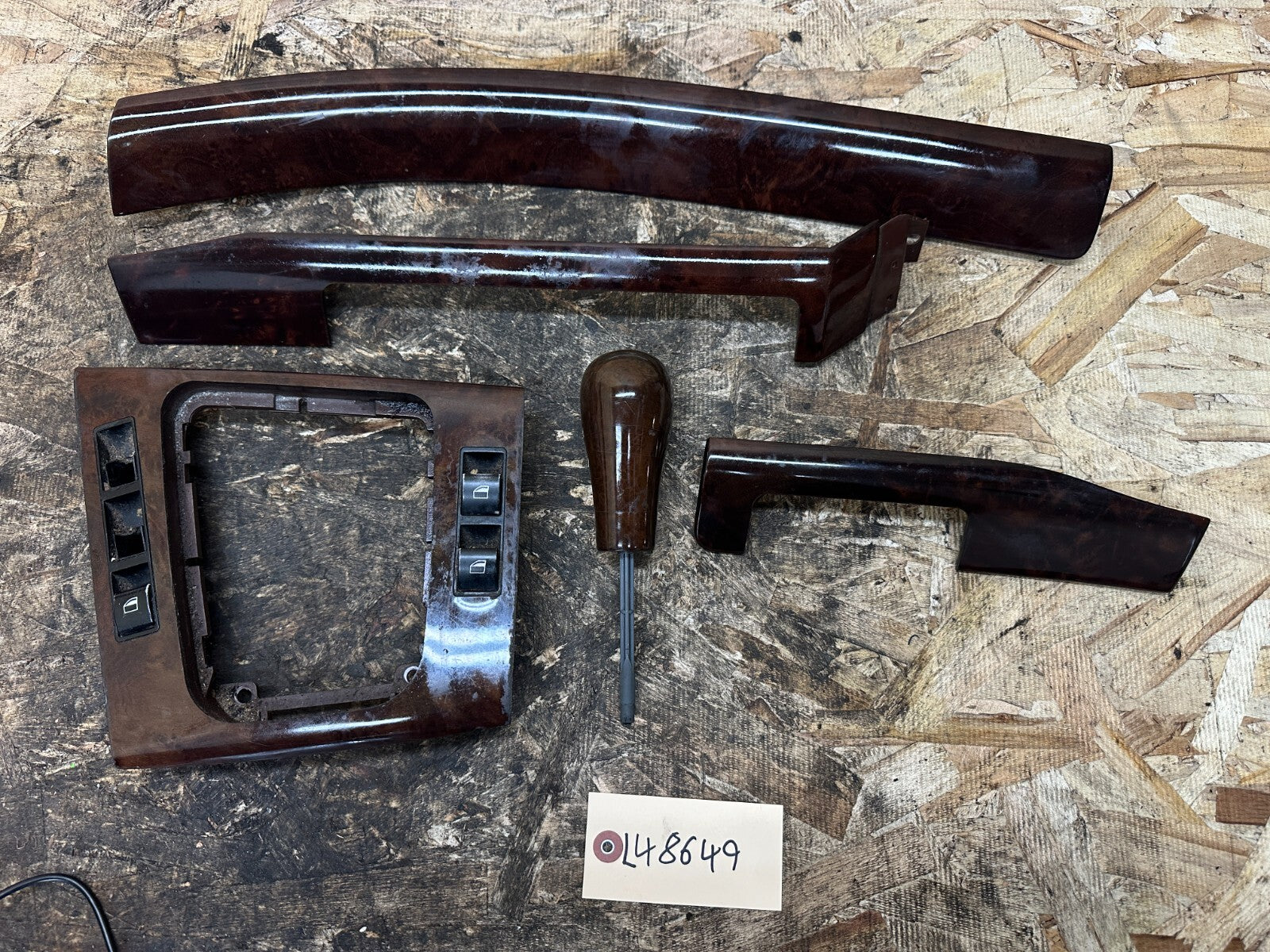 BMW 1999-2005 E46 WOOD INTERIOR TRIM PANEL SET 5 PIECES OEM 8203827+8203825+6