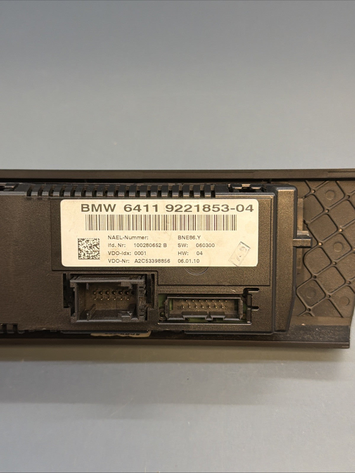 BMW 3 SERIES E90 E91 1 SERIES 06-12 CLIMATE CONTROL PANEL OEM 9221853