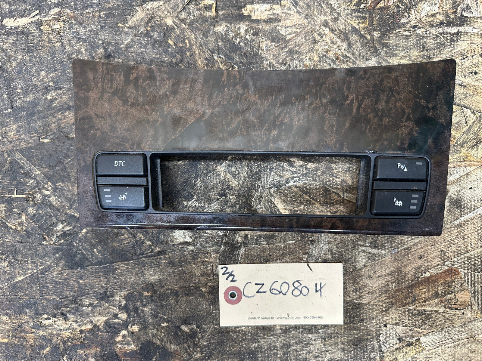 BMW 08-10 E60 5 SERIES HEATED SEAT TRUNK RELEASE DTC SWITCH PANEL WOOD 6978690