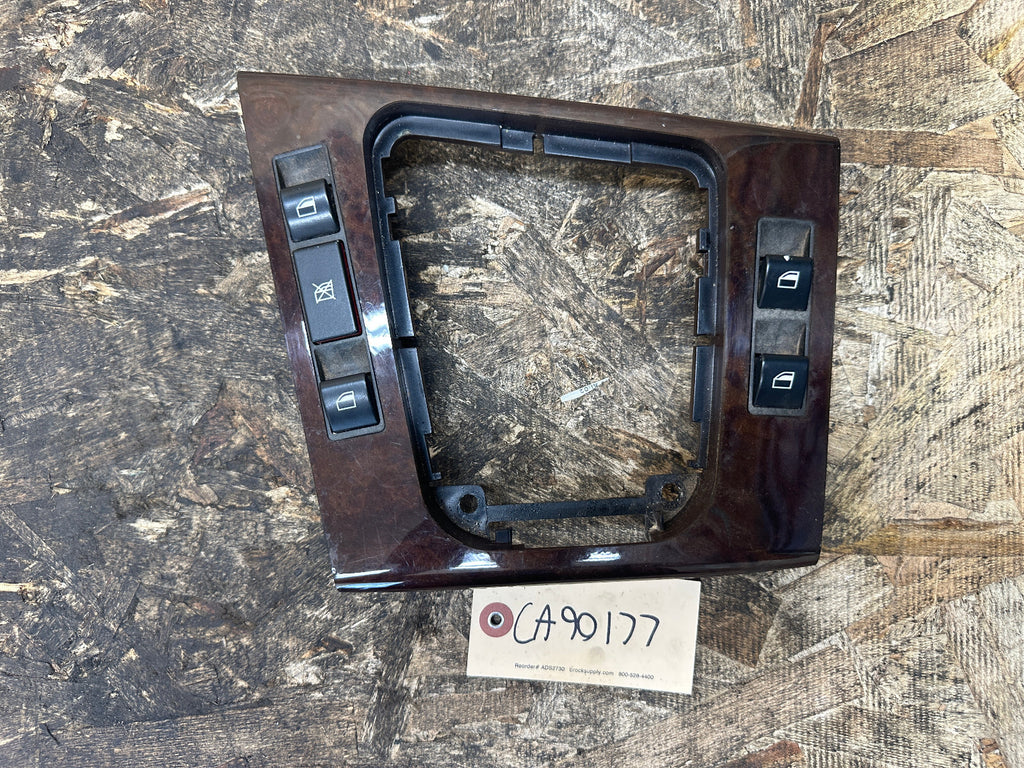 BMW 97-06 E46 3 SERIES CENTER CONSOLE WOOD WINDOW SWITCH TRIM OEM 61090200