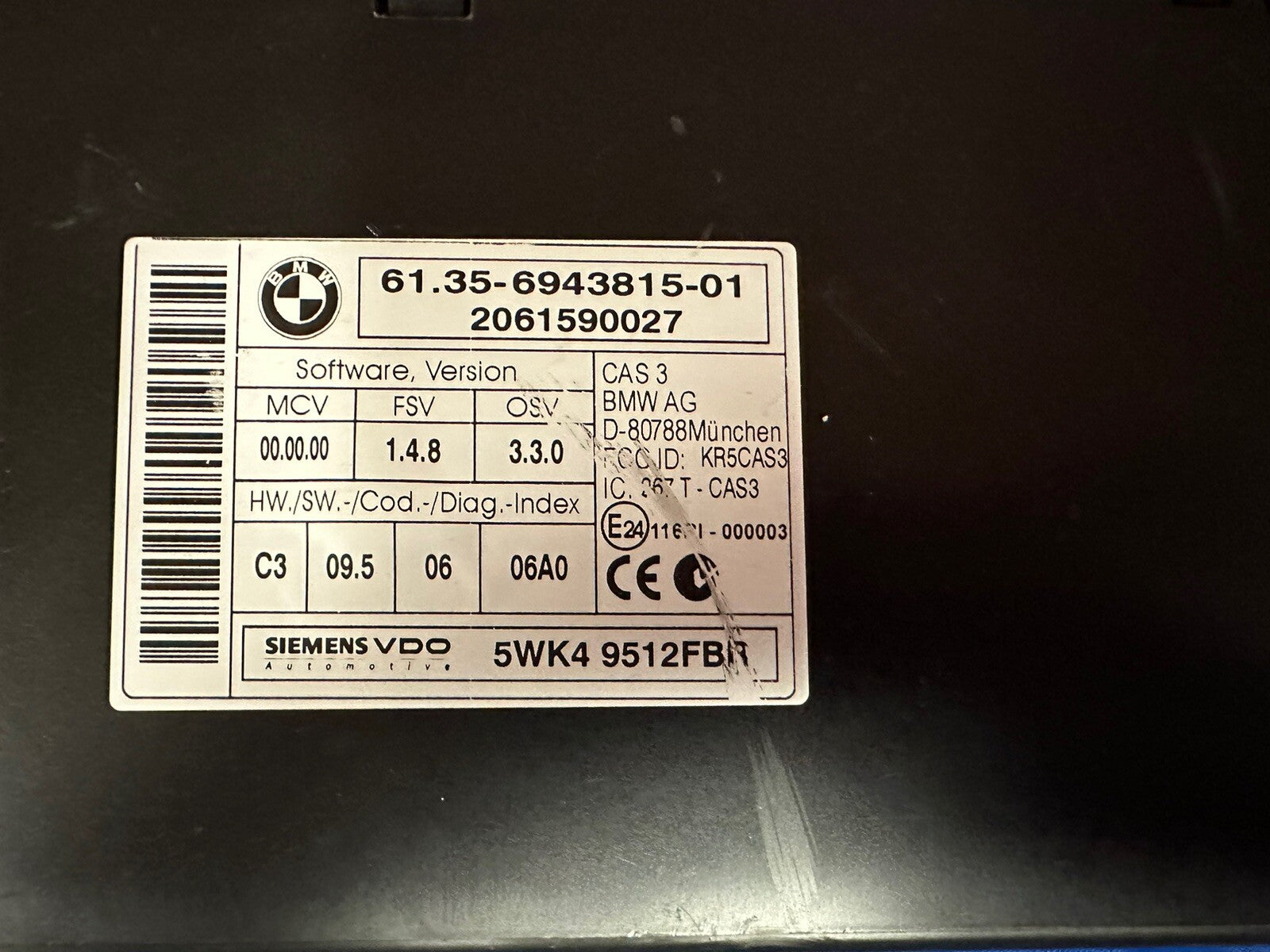 BMW E88 E90 E92 135 335 535 N54 DME ECU Engine Computer CAS3 Module Key Set OEM