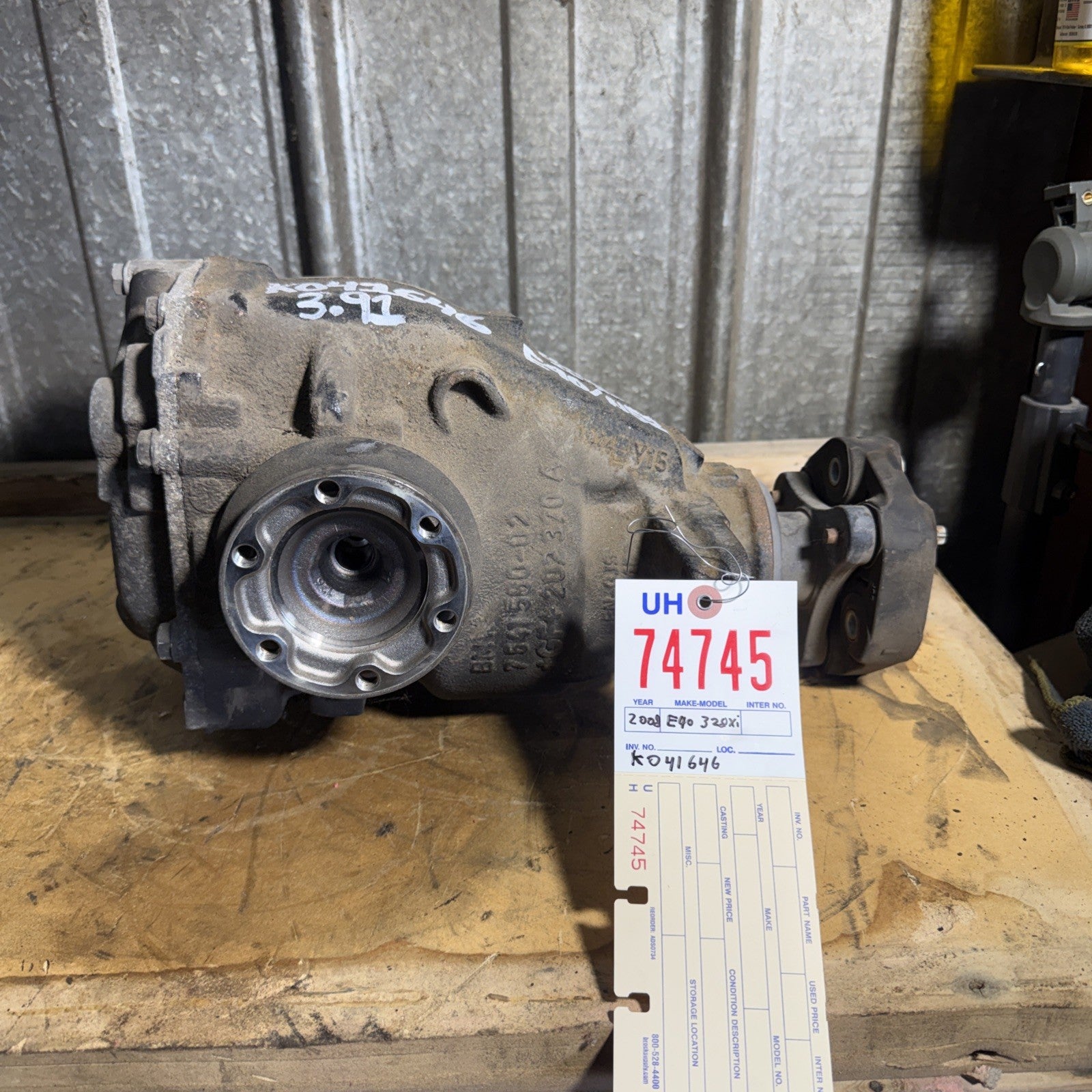 BMW REAR DIFFERENTIAL E90 328XI 3 SERIES  FINAL DRIVE 3.91 7566189