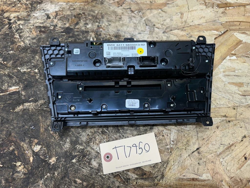 BMW 2011-2017 F25 X3 FRONT DASH AC CLIMATE CONTROL PANEL BLACK OEM 6833313