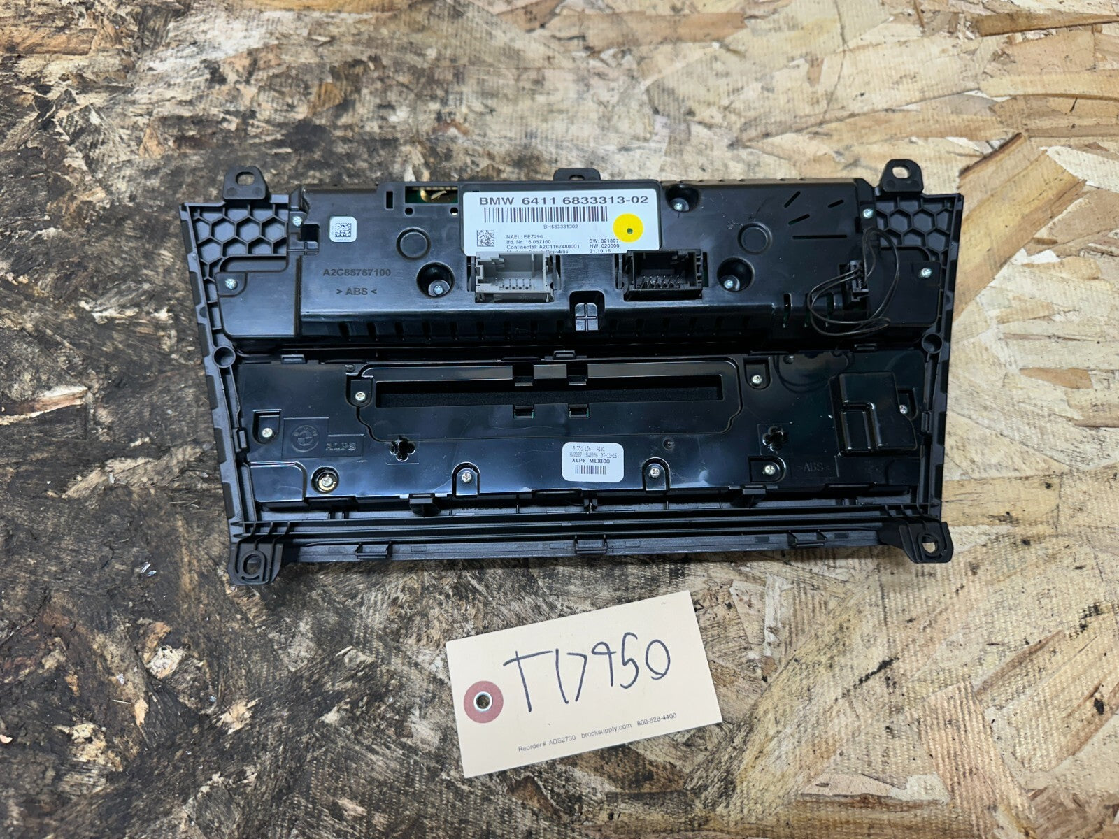 BMW 2011-2017 F25 X3 FRONT DASH AC CLIMATE CONTROL PANEL BLACK OEM 6833313