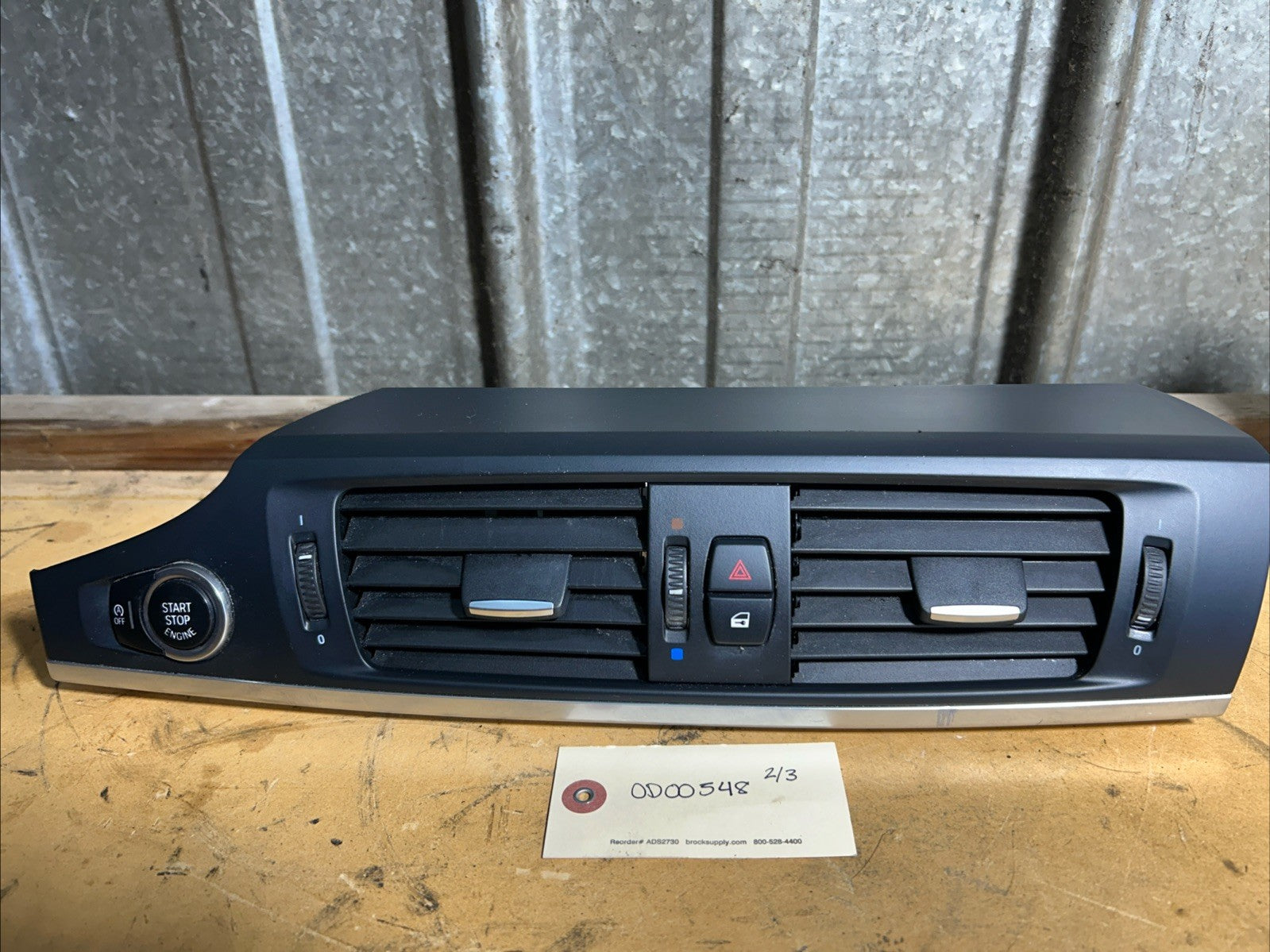2011-2017 BMW X3 F25 Center Dash Air Vent Engine Start Stop Button OEM 9184742