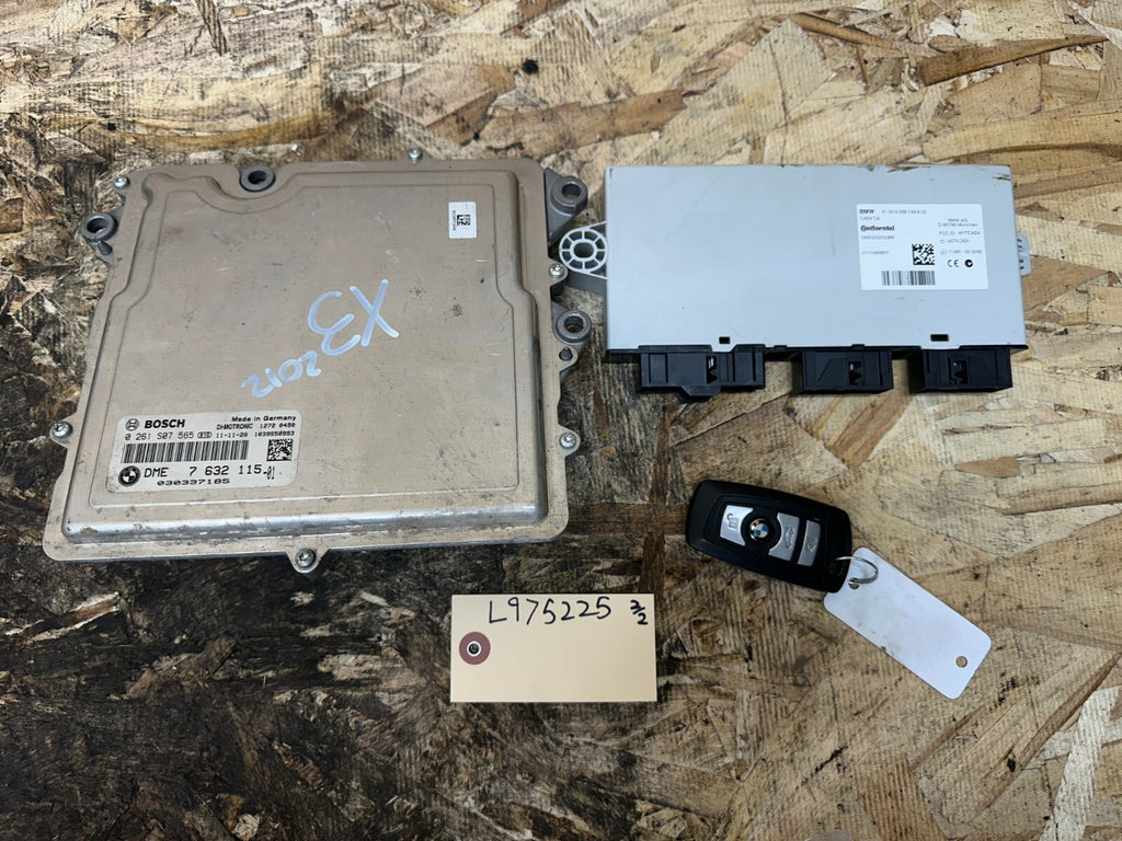 BMW 2011-2017 F25 X3 N55 ENGINE ECU+CAS(IMMOBILIZER+KEY VIN MATCHED OEM 7632115