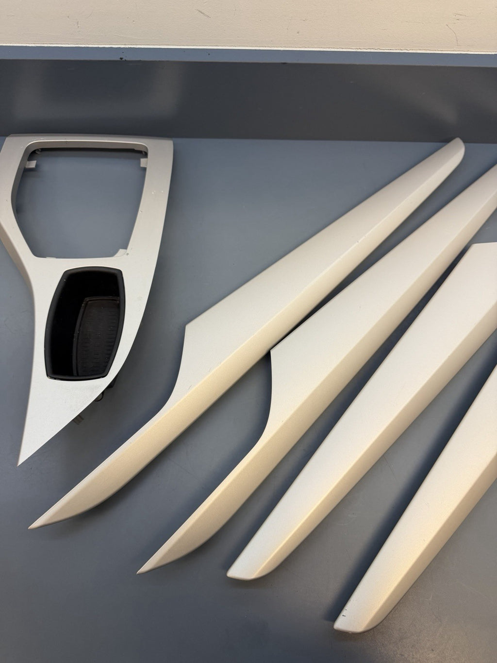 12-15 BMW E84 X1 Center Console Door Panel Interior Silver Trim Cover Set9252846