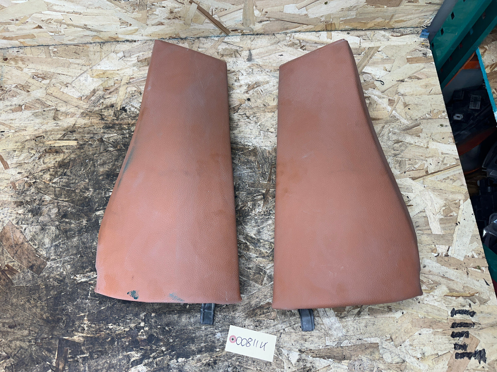 BMW 04-10 X3 REAR LEFT+RIGHT SEAT LEATHER BOLSTER TERRACOTTA 3330437+3330438