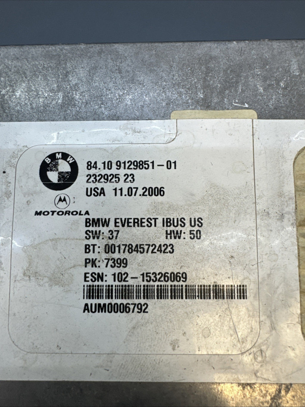 2006 -2008 BMW X3 BLUETOOTH TELEMATICS COMMUNICATION CONTROL MODULE 9129851 OEM.