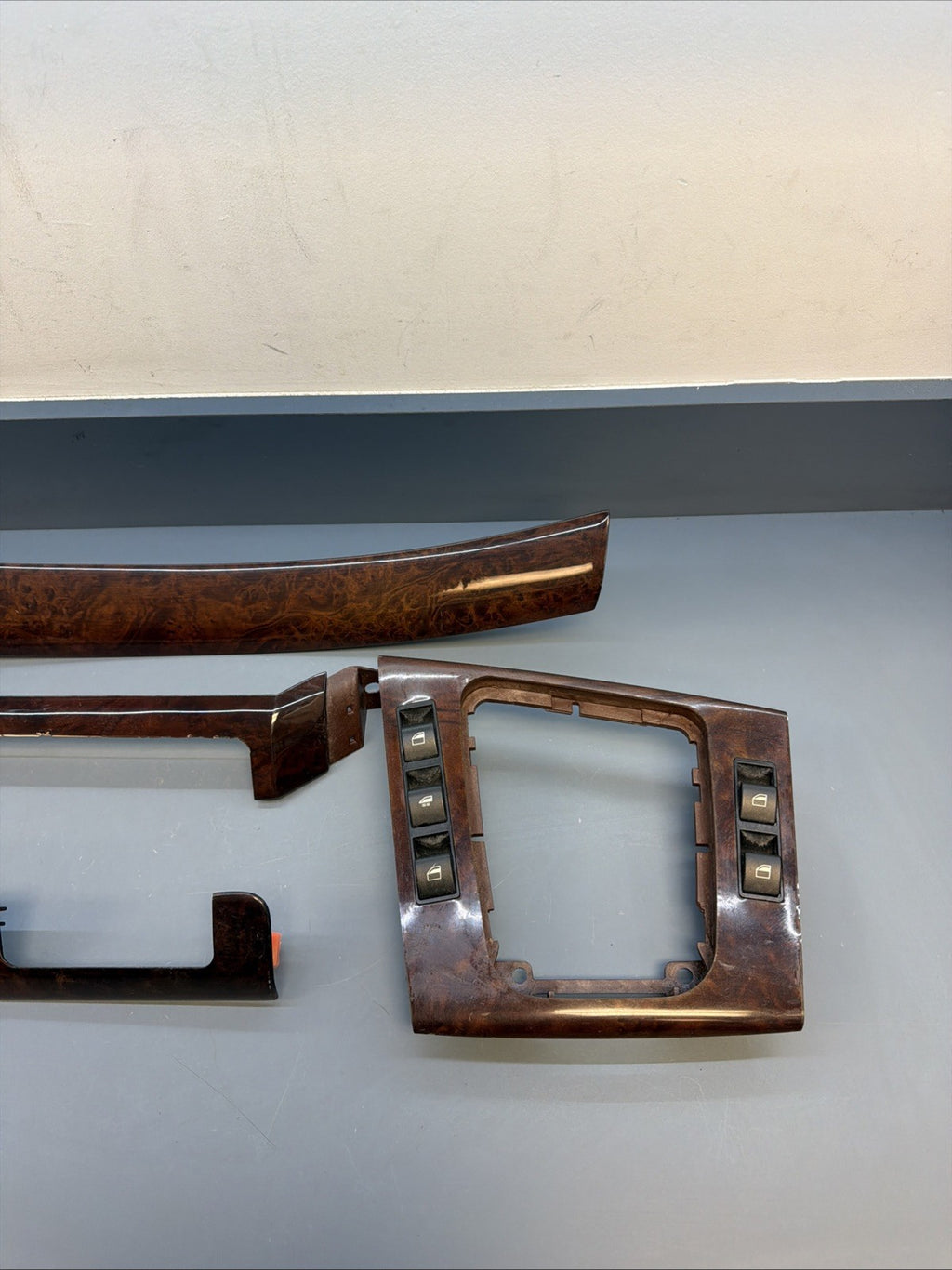 BMW 1999-2005 E46 CONVERTIBLE 4 PIECE BURLED WOOD INTERIOR TRIM SET OEM SEE DESC