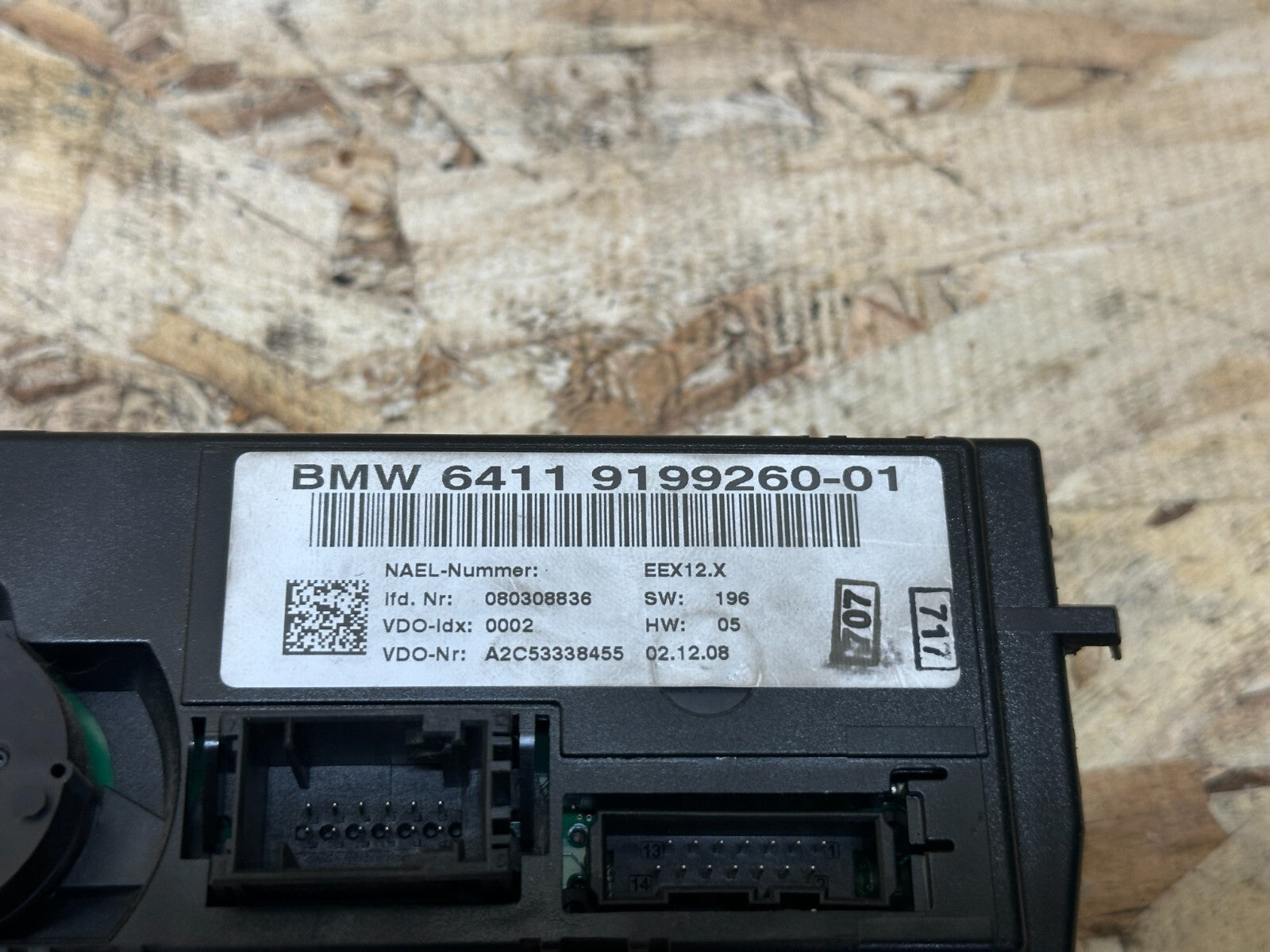 BMW 2006-2013 E90 HVAC HEATER AC CLIMATE CONTROL SWITCH PANEL OEM 9199260