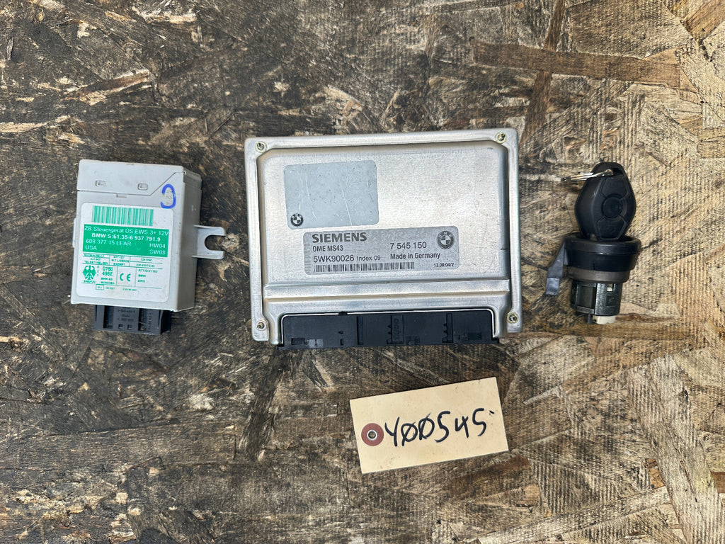 BMW 99-06 3 5 SERIES X5 Z3 M54 3.0 ENGINE ECU+CAS+KEY  SET 7545150 MS43