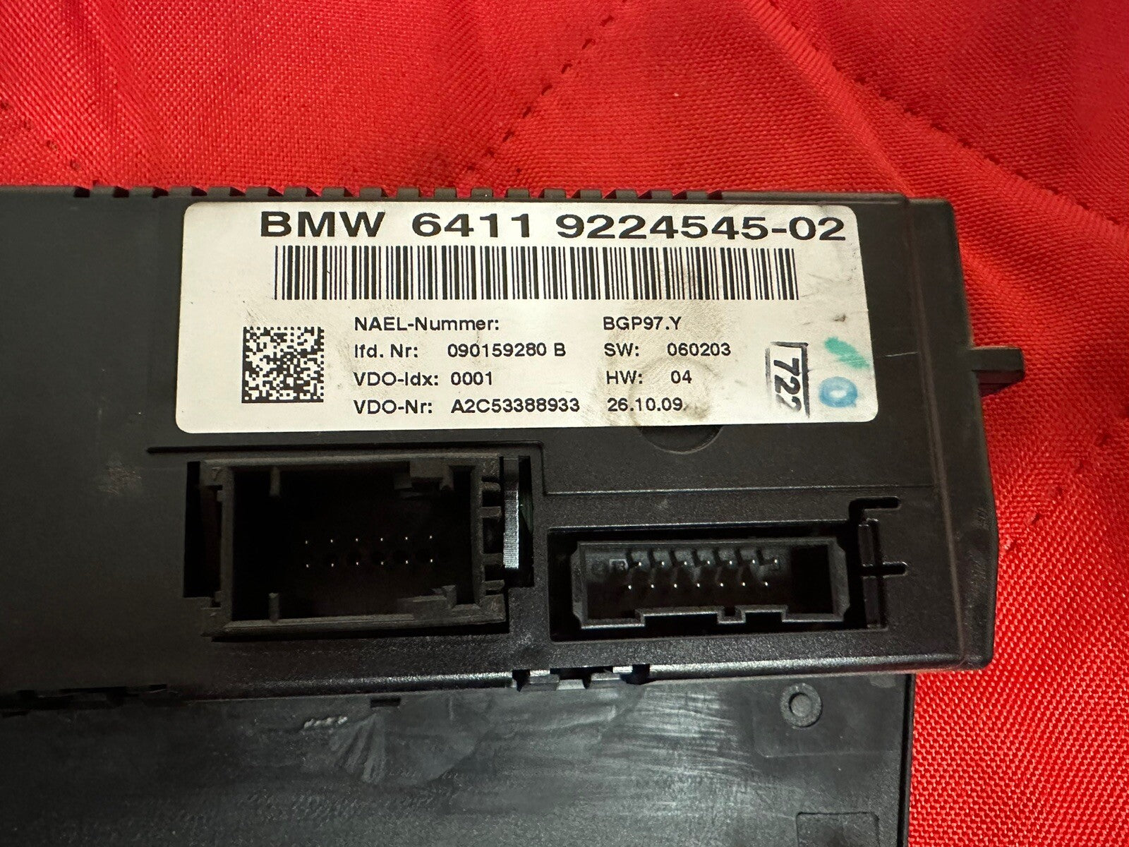 08-12 BMW 3 SESRIES E90 E91 HEATER CONTROL A/C SWITCH PANEL OEM  9224545