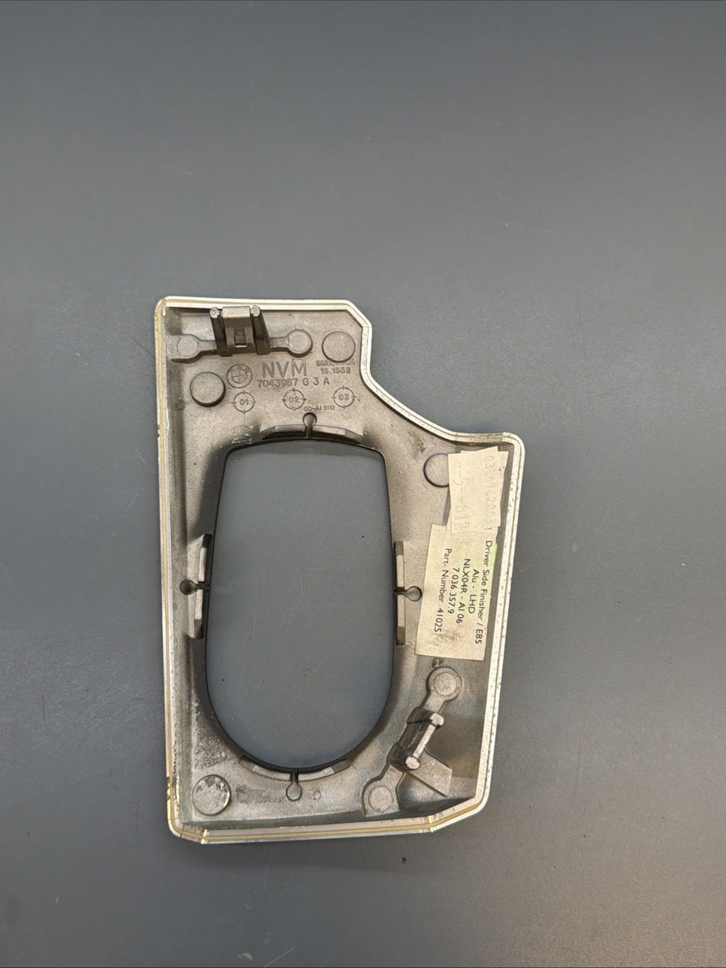 2003-2008 BMW Z4 E85 Left Side Finisher Trim Bezel Switch Cover Gray 7043967 OEM