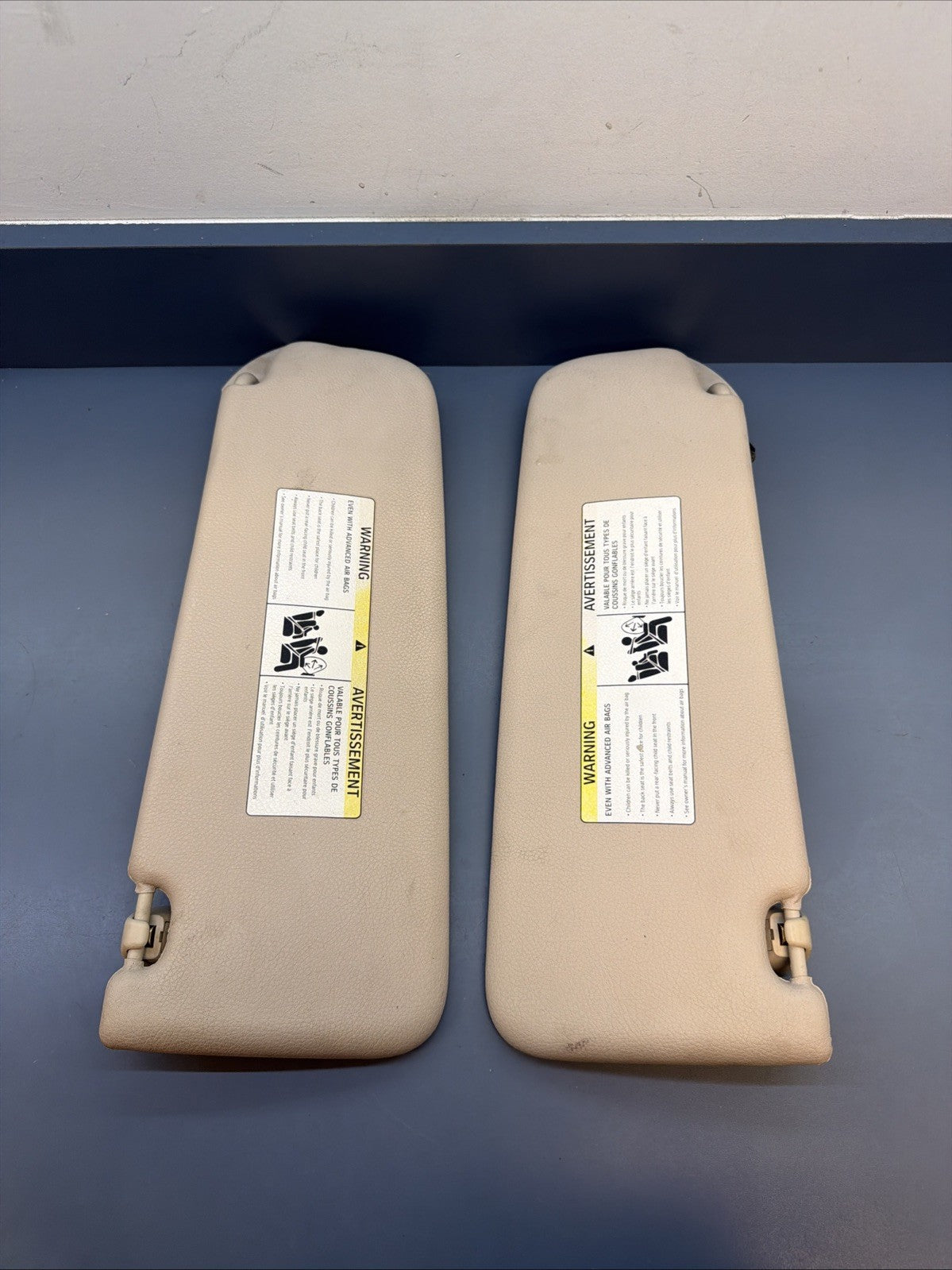 BMW F10 5 SERIES SUN VISOR MIRROR LEFT RIGHT PAIR OEM 6905983 BEIGE
