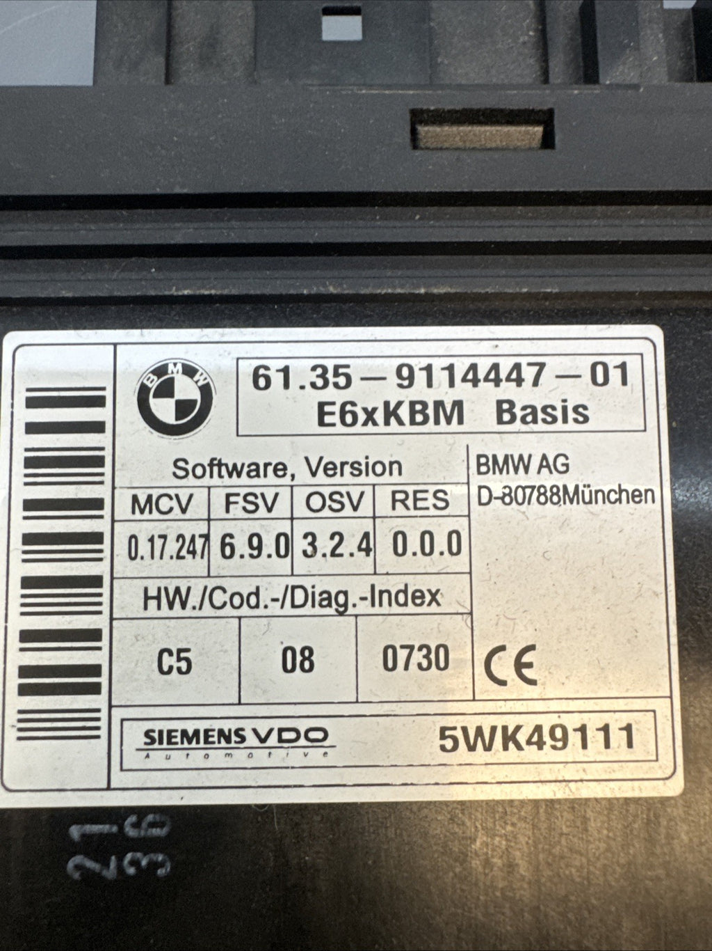 04-10 BMW E60 E63 E64 M5 M6 5/6 BCM Body Control Computer Module 9114447