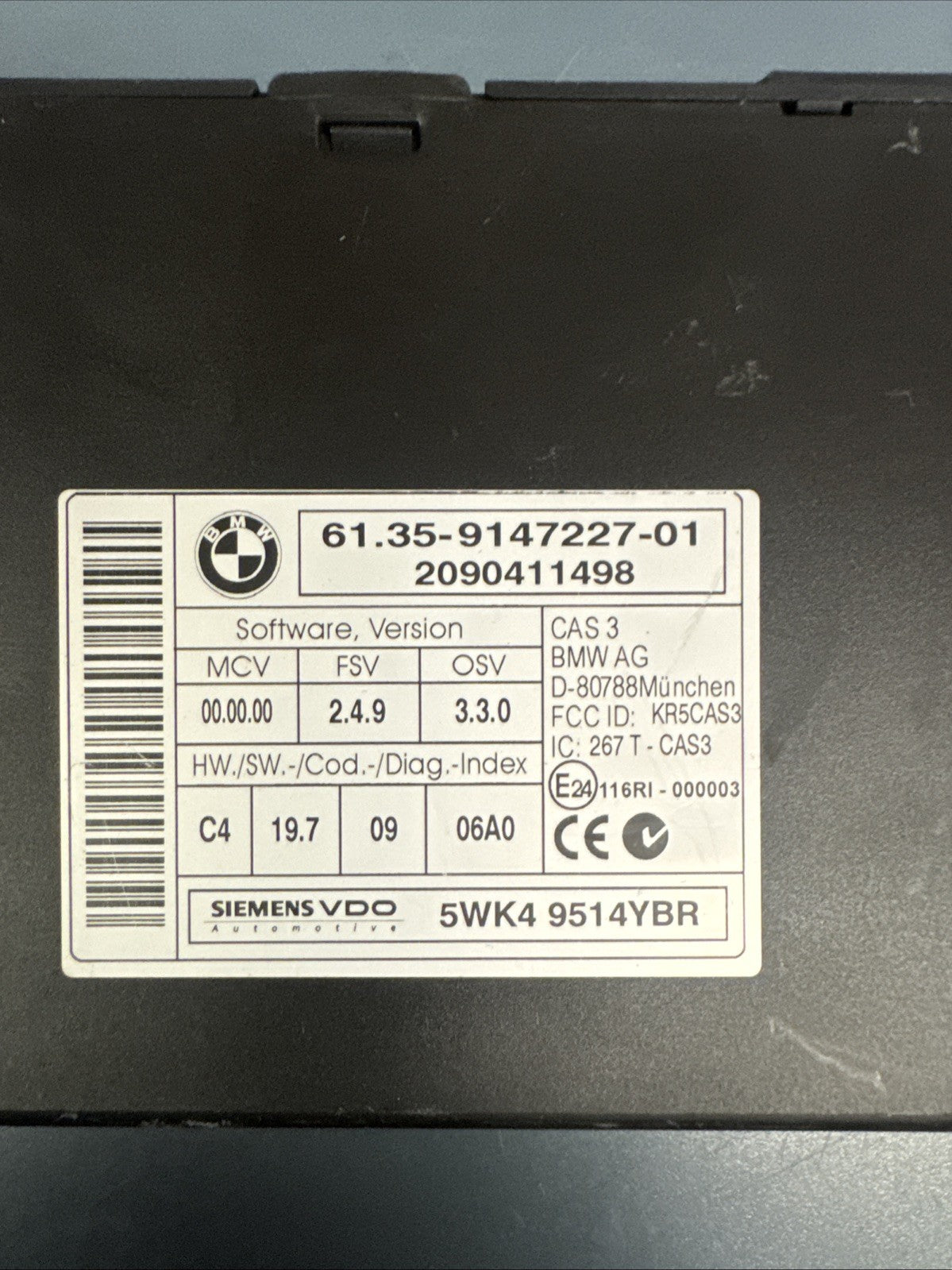 MSD81 07-10 BMW E90 E92 E93 N54 E60 535i 135i ENGINE ECU DME CAS KEY