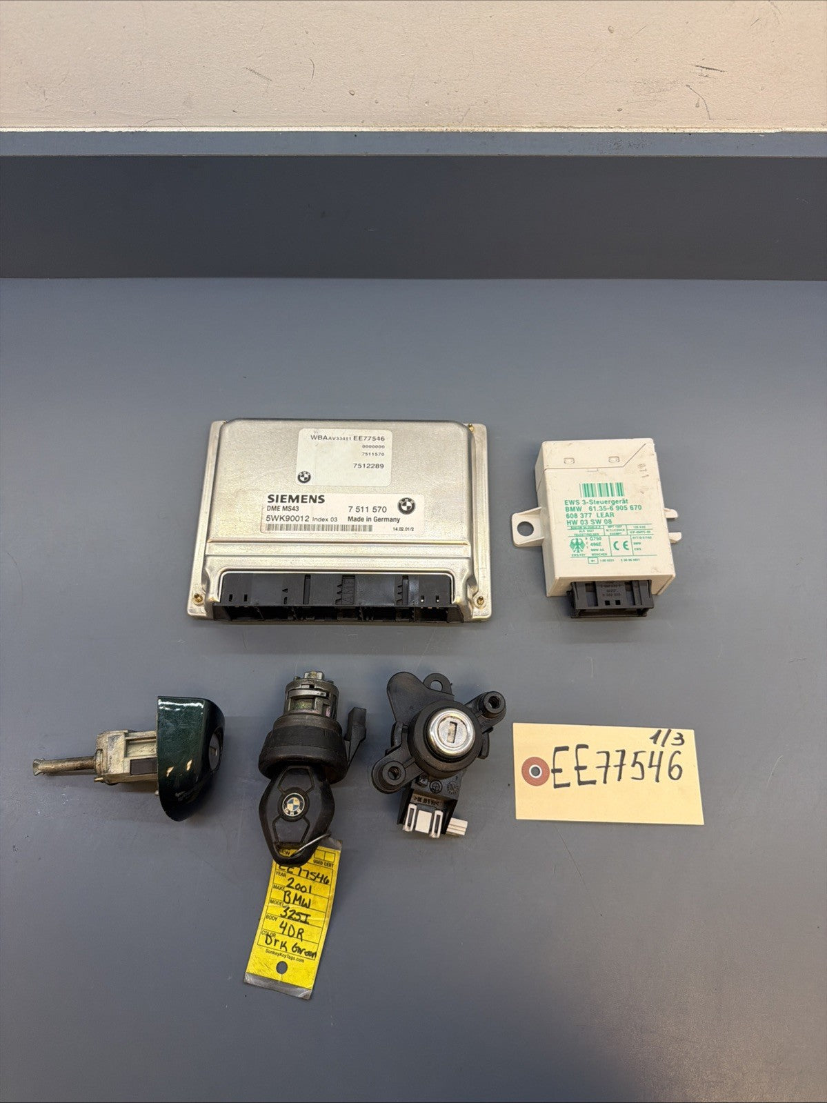 BMW E46 E39 E53 3 5 X5 2.5i M54 ENGINE DME MS43 EWS3 IGNITION KEY ECU