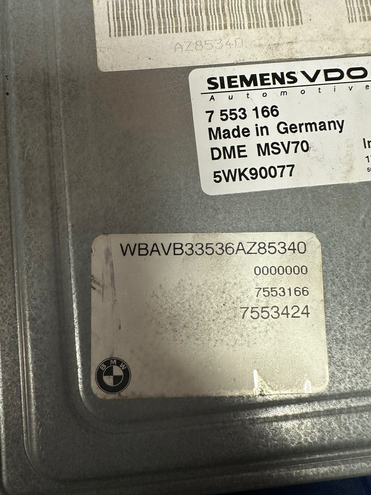 BMW N52 2.5 ENGINE CONTROL MODULE DME MSV70 CAS2 KEY ECU SET OEM 7553116