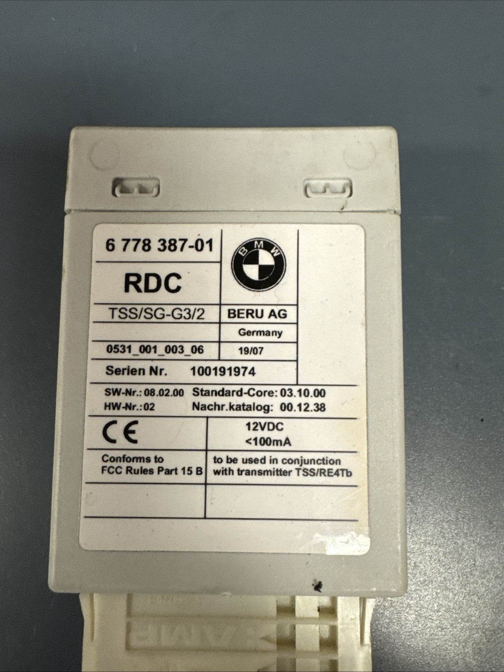 BMW 128i 328i 528i 535i 550i X5 328i 650i Tire Pressure Module 6778387 OEM Used