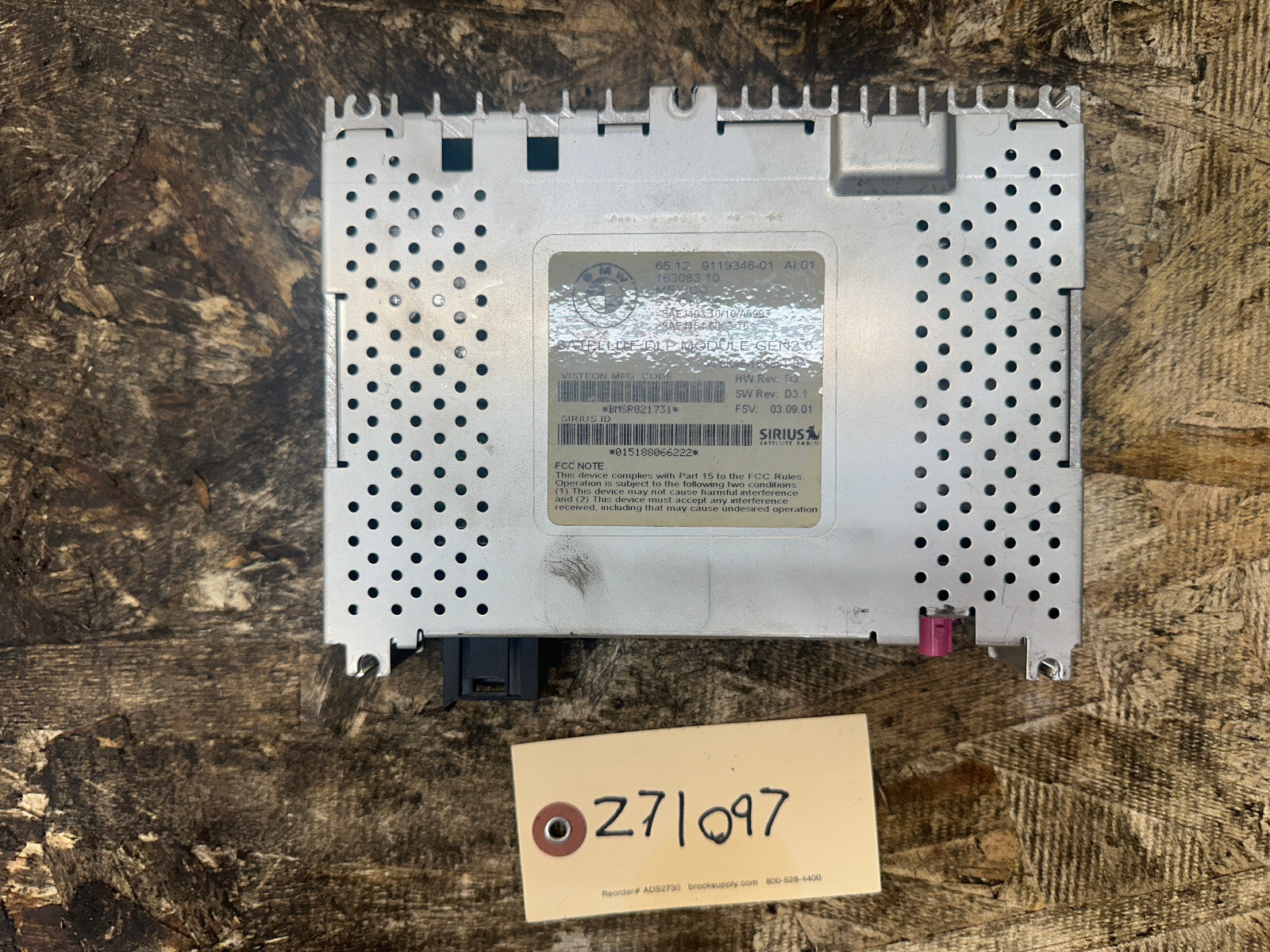 BMW 04-10 E90 3 SERIES SIRIUS SATELLITE RADIO DLP CONTROL MODULE OEM 9119346