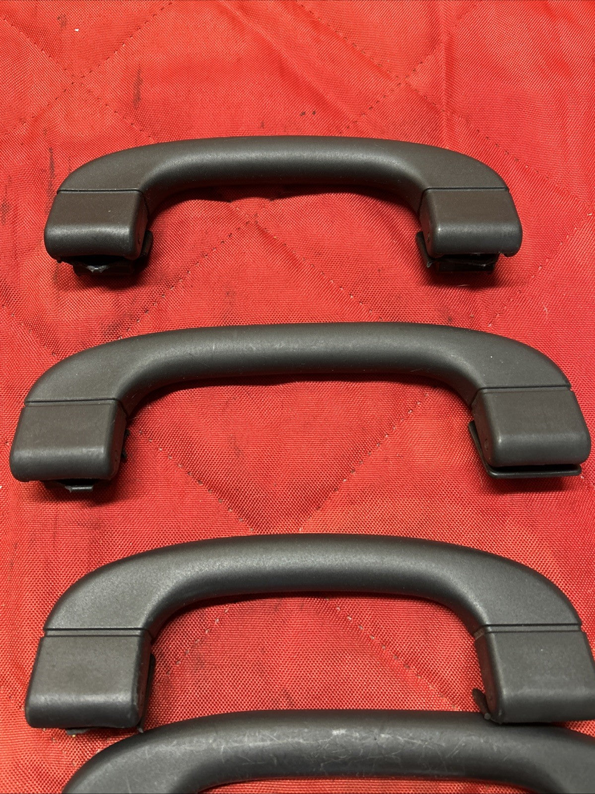 07-13 BMW X5 INTERIOR ROOF REAR LEFT GRAB HANDLE 6977693 SET OF 4 BLACK