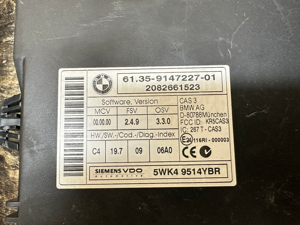 BMW 06-13 N52 ENGINE ECU+CAS(IMMOBILIZER)+KEY MSV80 SET 9147227+7594483