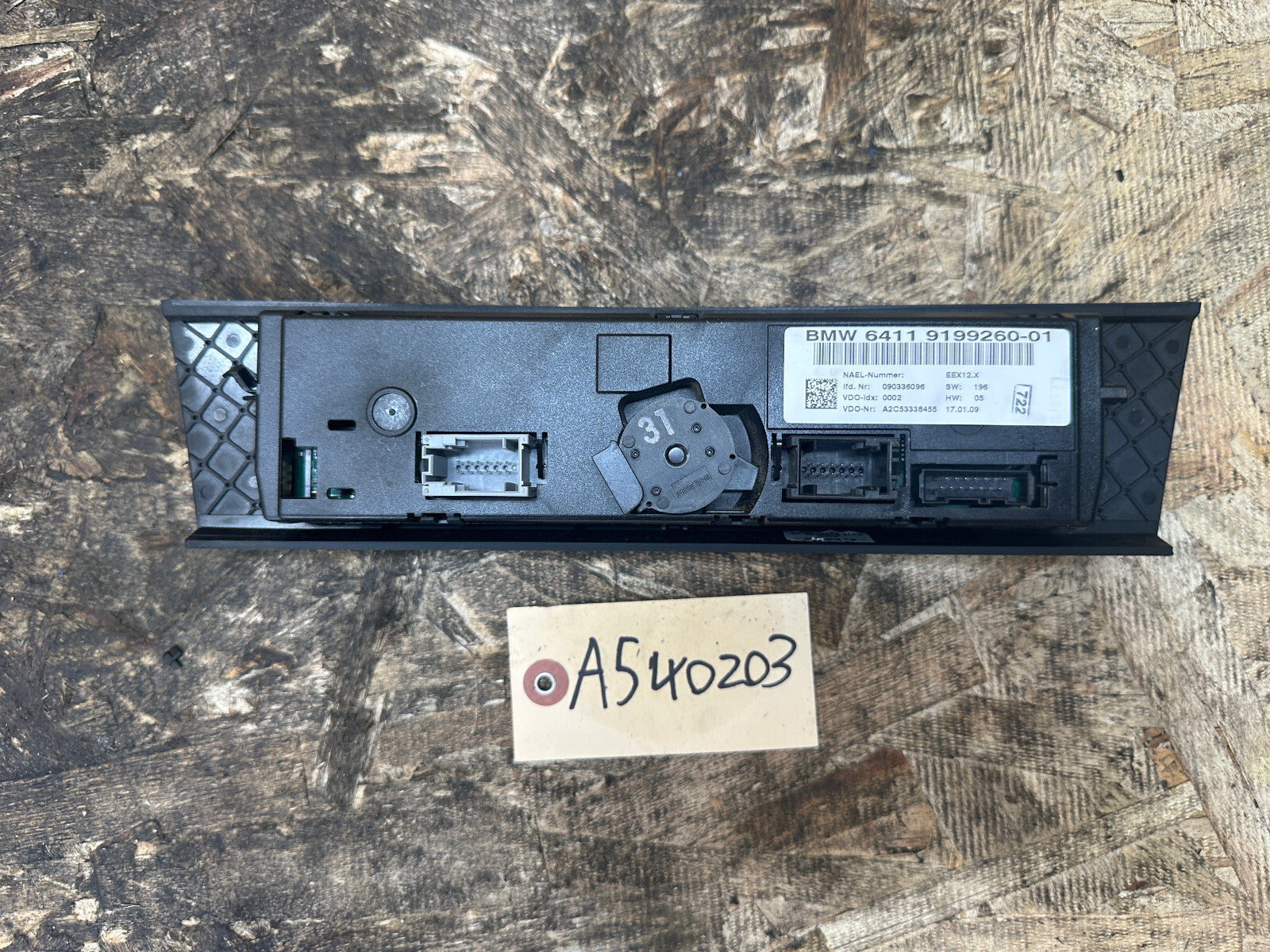 BMW 2006-2012 E90 HVAC HEATER AC CLIMATE CONTROL SWITCH PANEL BLACK OEM 9199260