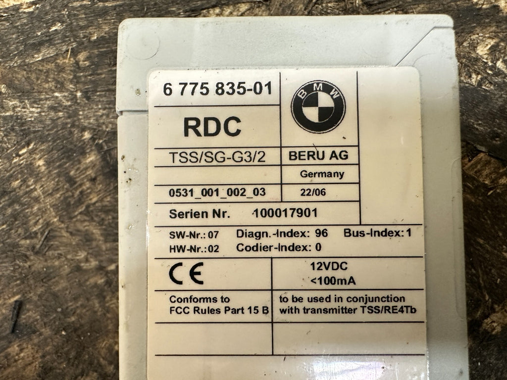BMW 2003-2010 E83 X3 TIRE PRESSURE MONITOR CONTROL MODULE OEM 6775835